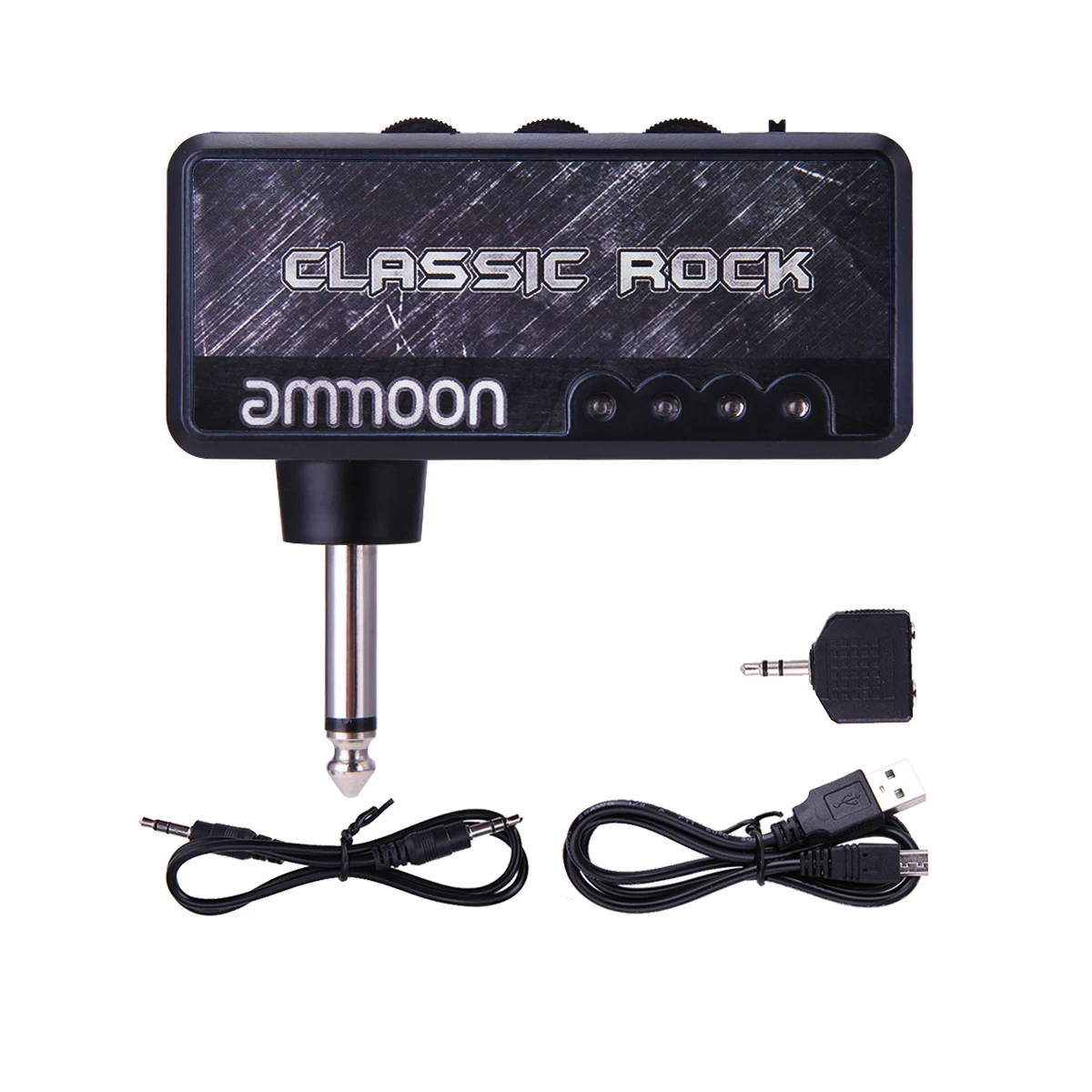 ammoon ROCK PESADO de Guitarra Elétrica Amplificador de fones de ouvido Amp de 1/4 de Polegada Plug de 3,5 mm para Fone de ouvido&Aux-In com o Rock Efeito de Distorção Imagem 2