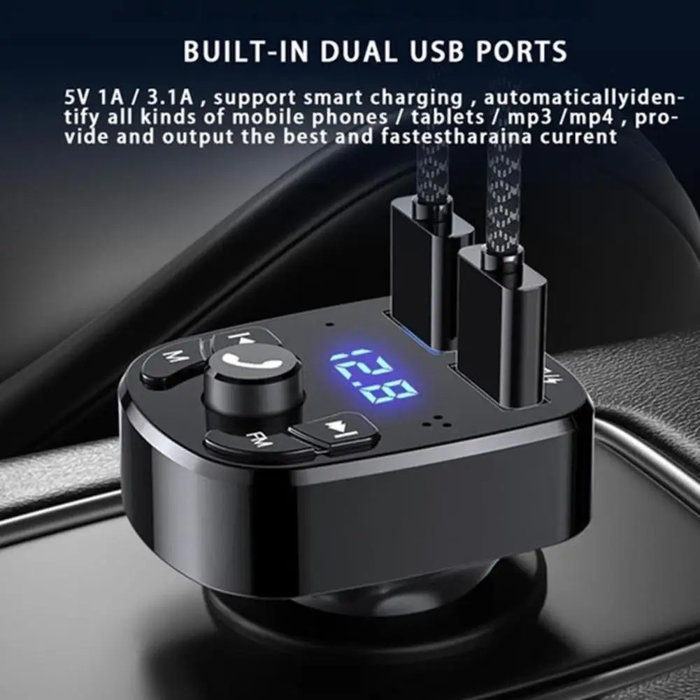 Carro de Bluetooth, Transmissor FM 87,5-108 Mhz de Áudio Leitor de Mp3 do Carro de Saída 5V USB Car Auto Carga Rápida Acessórios Eletrônicos 12-24V Imagem 3