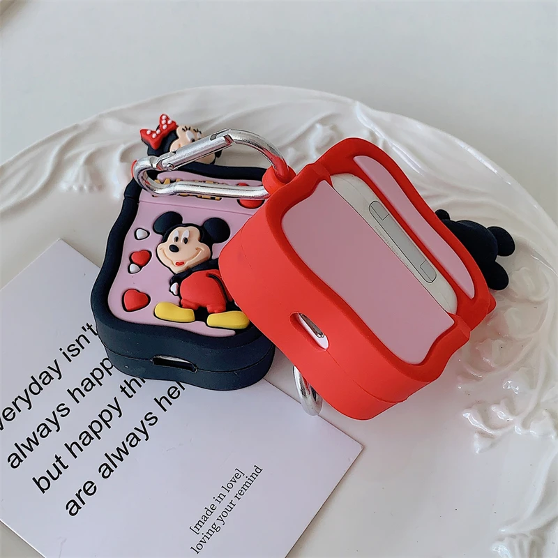 Disney Bonito 3D dos desenhos animados do Minnie do Mickey de AirPods Pro Protetora Apple 1/2/3 Geração sem Fio Bluetooth Fone de ouvido Caso Macio Imagem 3