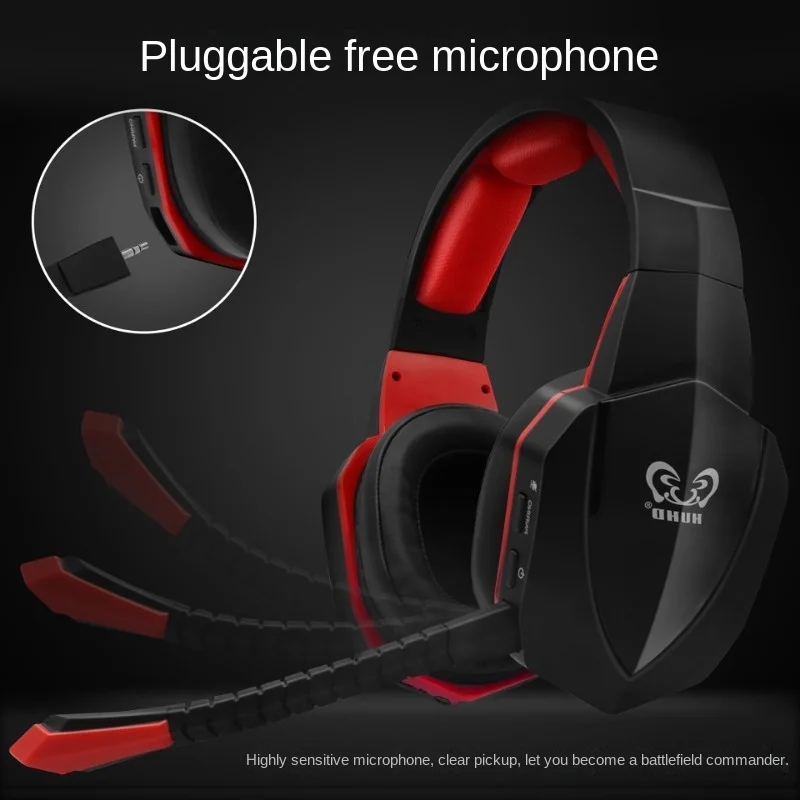 HUHD-S8M Fone de ouvido sem Fio Headset para Jogos de PC PS5 Plug-In Microfone Esports 2.4 g sem Fio Zero de Latência Alta Qualidade de Som e Fone de ouvido Imagem 3