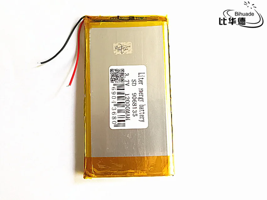 Litro de energia da bateria 9068135 3,7 V 12000mAh de polímero de Lítio de Bateria com a Protecção Bordo Para Tablet pc Frete Grátis Imagem 3
