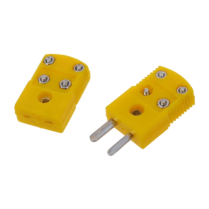 QUENTE-20X de Plástico Amarelo Shell K Termopar Tipo Plug Socket Conjunto de Conector de Imagem 3