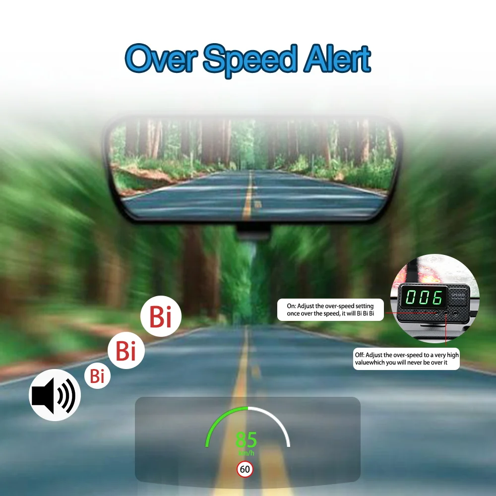 Vjoycar GPS HUD Velocímetro de Automóvel Motocicleta Bicicleta Universal de Velocidade Digital Head Up Display Com Mais de Velocidade Alarme Auto Acessórios Imagem 3
