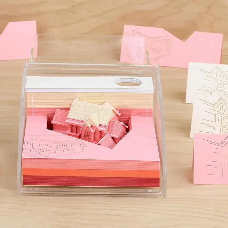 3D bloco de notas de Papel em 3D de Arte Memo Pad DIY Notas Cartão de Papel Ofício 3D Notas de Papel Escultura de Arte à Prova de Umidade Multifuncional Para Imagem 4