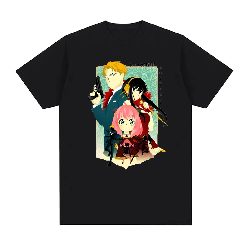 Anime japonês Spy X Família T-Shirt Homens Mulheres 100% Algodão Tamanho do europeu Unisex Tops de Manga Curta Harajuku Tees Imagem 4