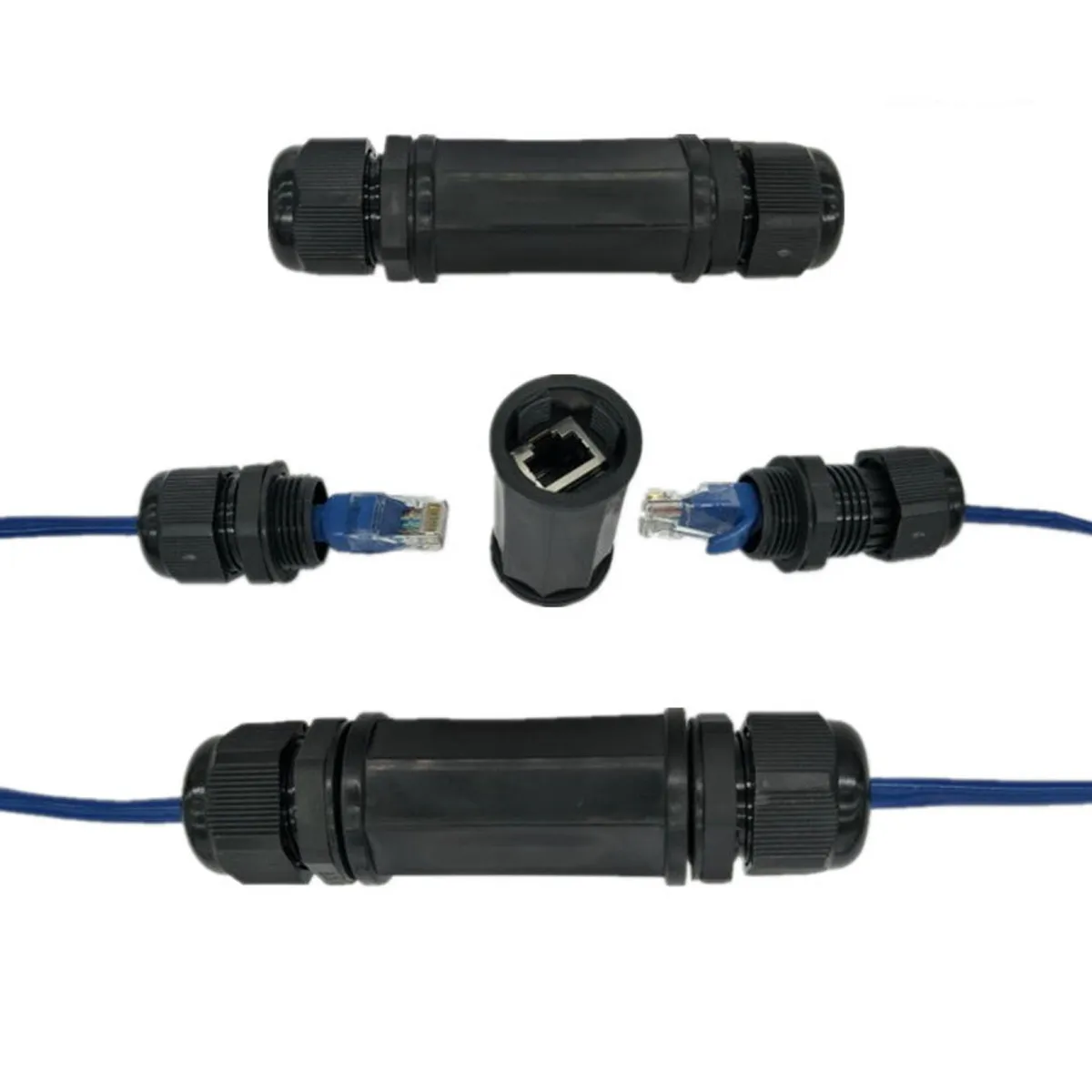 CY Conectores à prova d'água Fecho CAT6 RJ45 fêmea-Fêmea Lan Ethernet de Rede Waterproofable Adaptador de Extensão do Acoplador Imagem 4