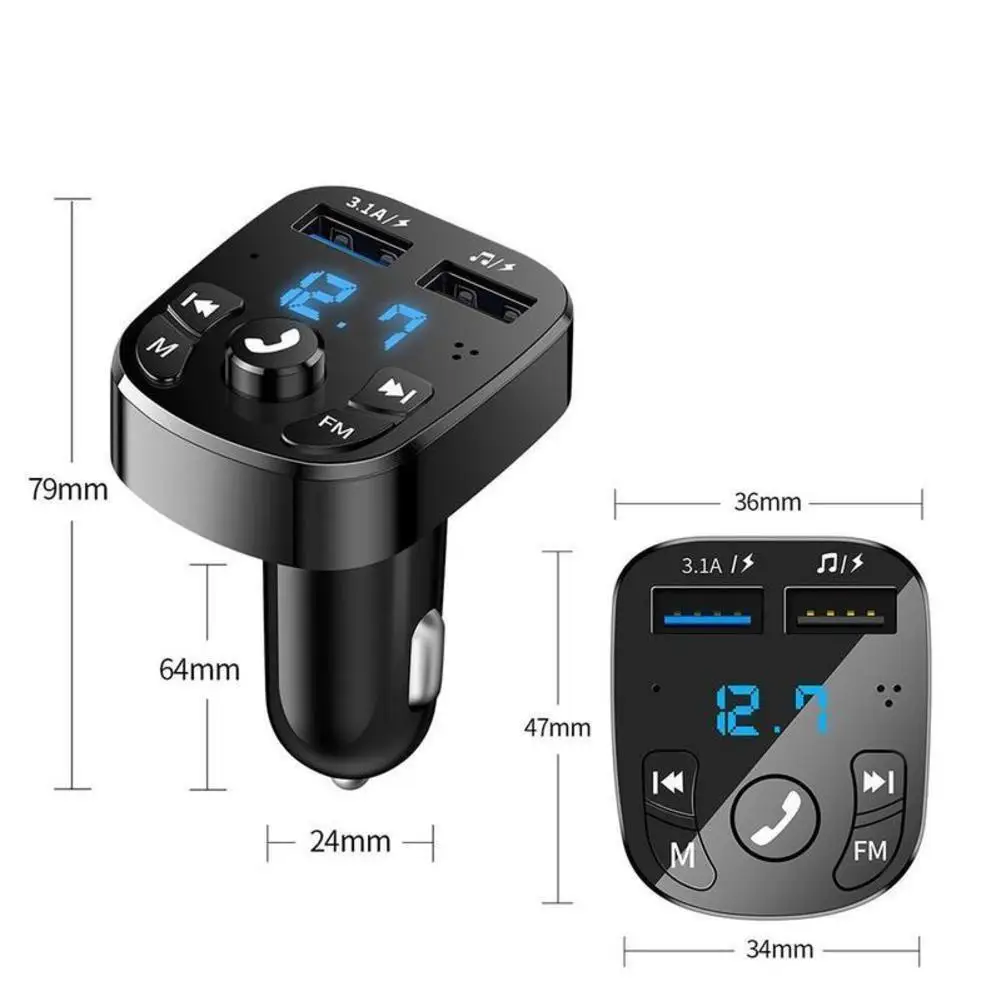 Carro de Bluetooth, Transmissor FM 87,5-108 Mhz de Áudio Leitor de Mp3 do Carro de Saída 5V USB Car Auto Carga Rápida Acessórios Eletrônicos 12-24V Imagem 4