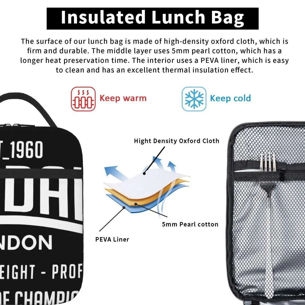 Lonsdale Box Lunch Tote Bolsa Térmica com isolamento Saco de Crianças Saco de Almoço Imagem 4