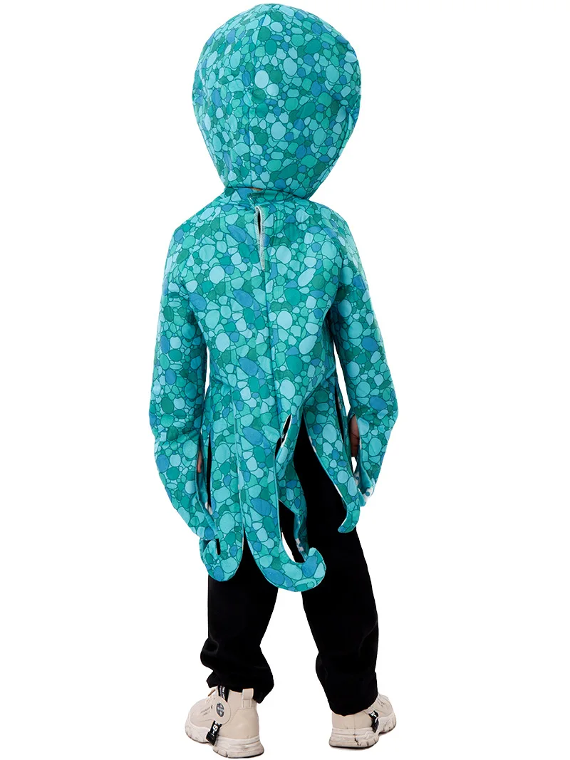 Mascote do Personagem de banda desenhada do Bebê Polvo Cosplay Engraçado Azul Octopu Fantasia para Meninos da Criança Gir ls Imagem 4