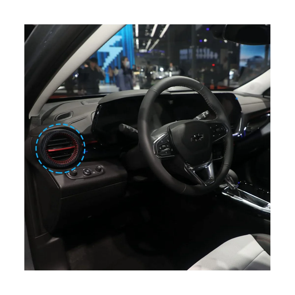 Para Chevrolet Buscador Trax 2023 2024 Painel do Lado de Ventilação de Ar Anel de Guarnição de Interiores, Acessórios , ABS com Fibra de Carbono Imagem 4