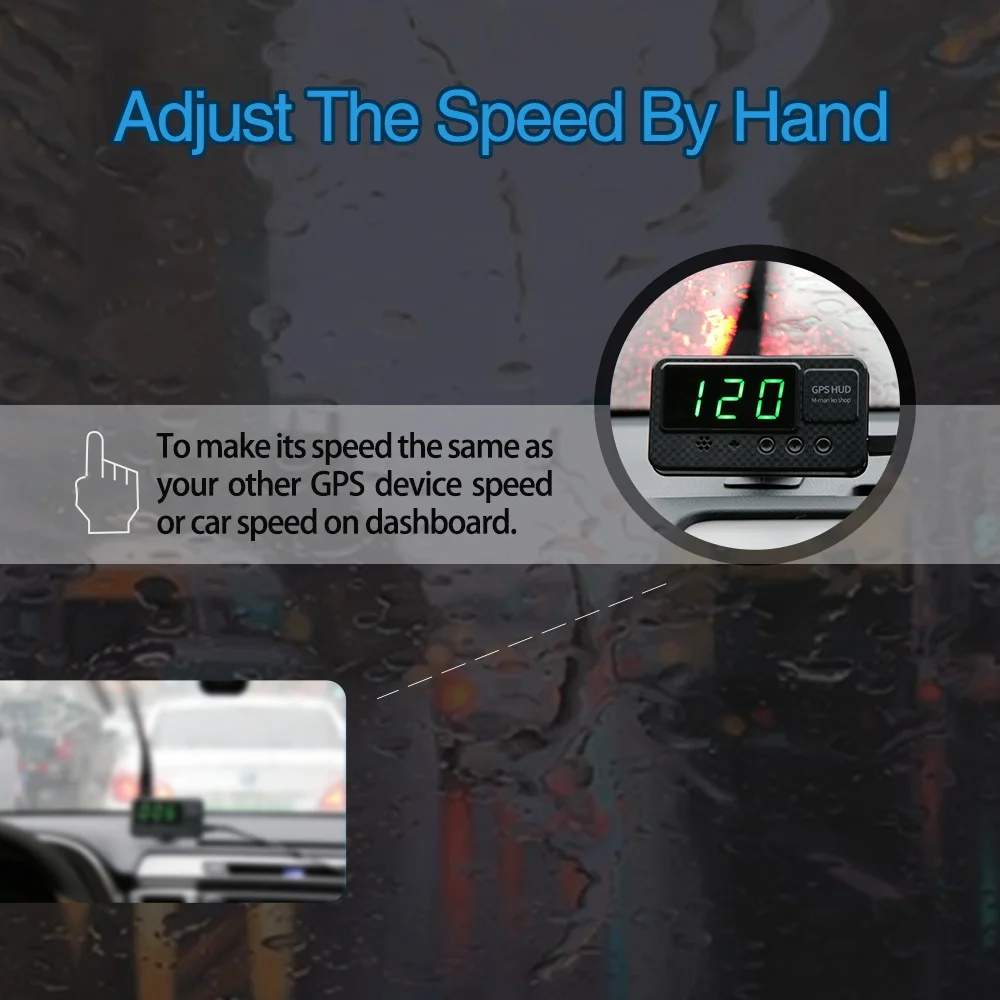 Vjoycar GPS HUD Velocímetro de Automóvel Motocicleta Bicicleta Universal de Velocidade Digital Head Up Display Com Mais de Velocidade Alarme Auto Acessórios Imagem 4
