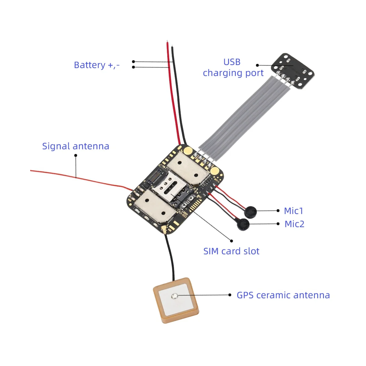 ZX905 Tamanho Pequeno 2G+ 4G do Perseguidor de GPS do Chip LTE CAT-1 de Rastreamento PCBA Conselho Módulo de Anti-Perdeu para o Pessoal do Garoto Uso Gato de Estimação do Cão Imagem 4