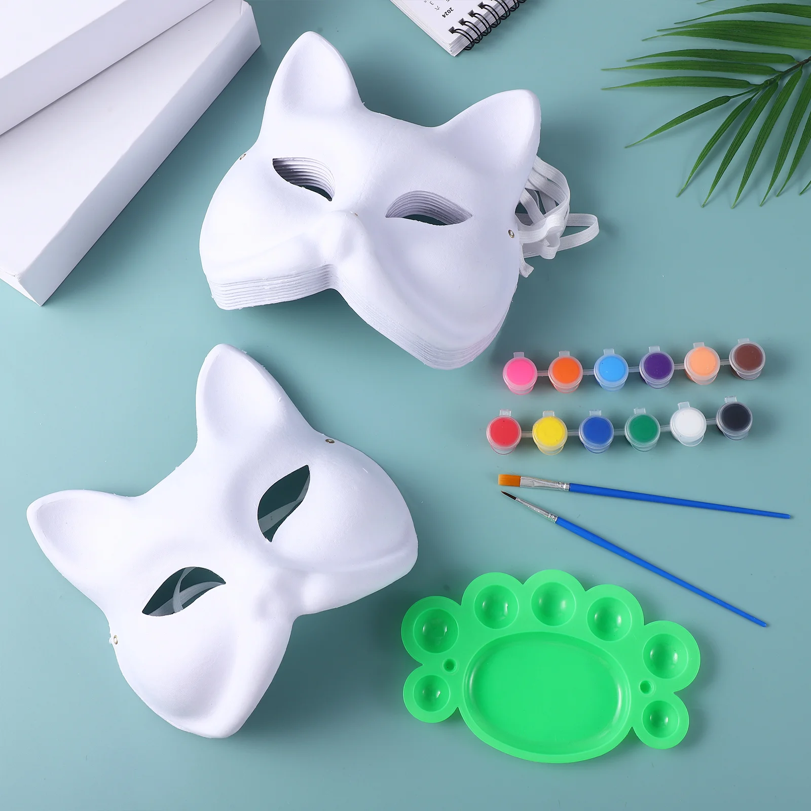 1 Conjunto de Diy Fox Máscaras Festa de Máscaras de Papel em Branco, a Polpa de Máscaras de Cosplay de Artesanato Máscaras para Decorar com Tintas Imagem 5