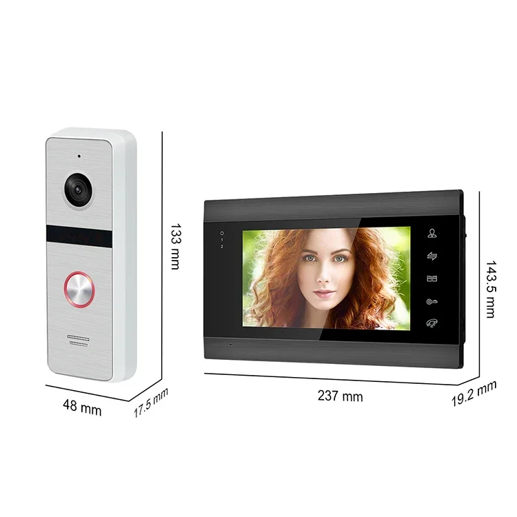 7 Polegadas sem Fio wi-Fi Smart IP de Vídeo Porta Telefone Sistema de Intercomunicação Campainha de Entrada 1080P Câmera com Fio Imagem 5