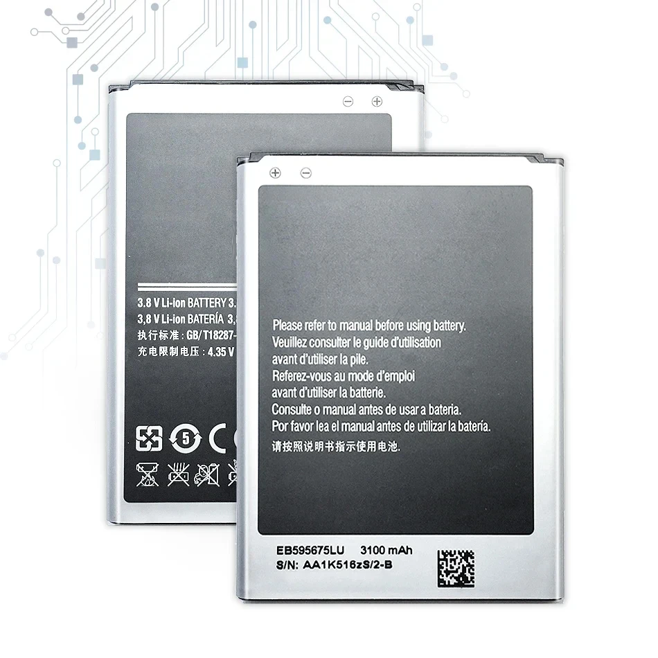 Bateria para Samsung Galaxy Note 2, EB595675LU, 3100mAh, 3100mAh, N7108, N7108D, N7105, N7100, N7102, N719, T889, I605 Imagem 5