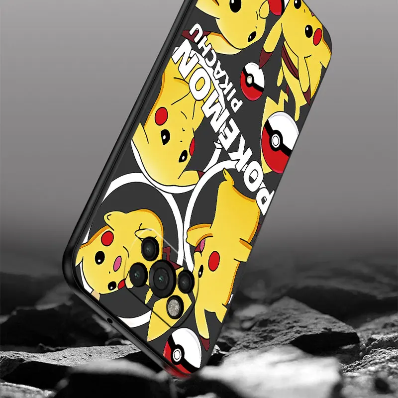 Caso De telefone Xiaomi Mi Poco C40 F5 Pro X4 NFC C55 X3 GT M4 F3 C51 X4 X3NFC M5 Capa de Silicone Capa Anime Pokemon Legal Pikachus Imagem 5
