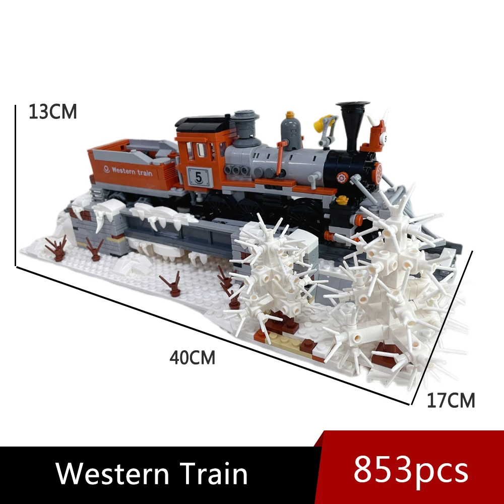 Ferroviária ocidental Modelo de MOC Século 20, a Revolução Industrial Série de Blocos de Construção de Brinquedos Cidade Steampunk Era Cena de Tijolos Retro Imagem 5